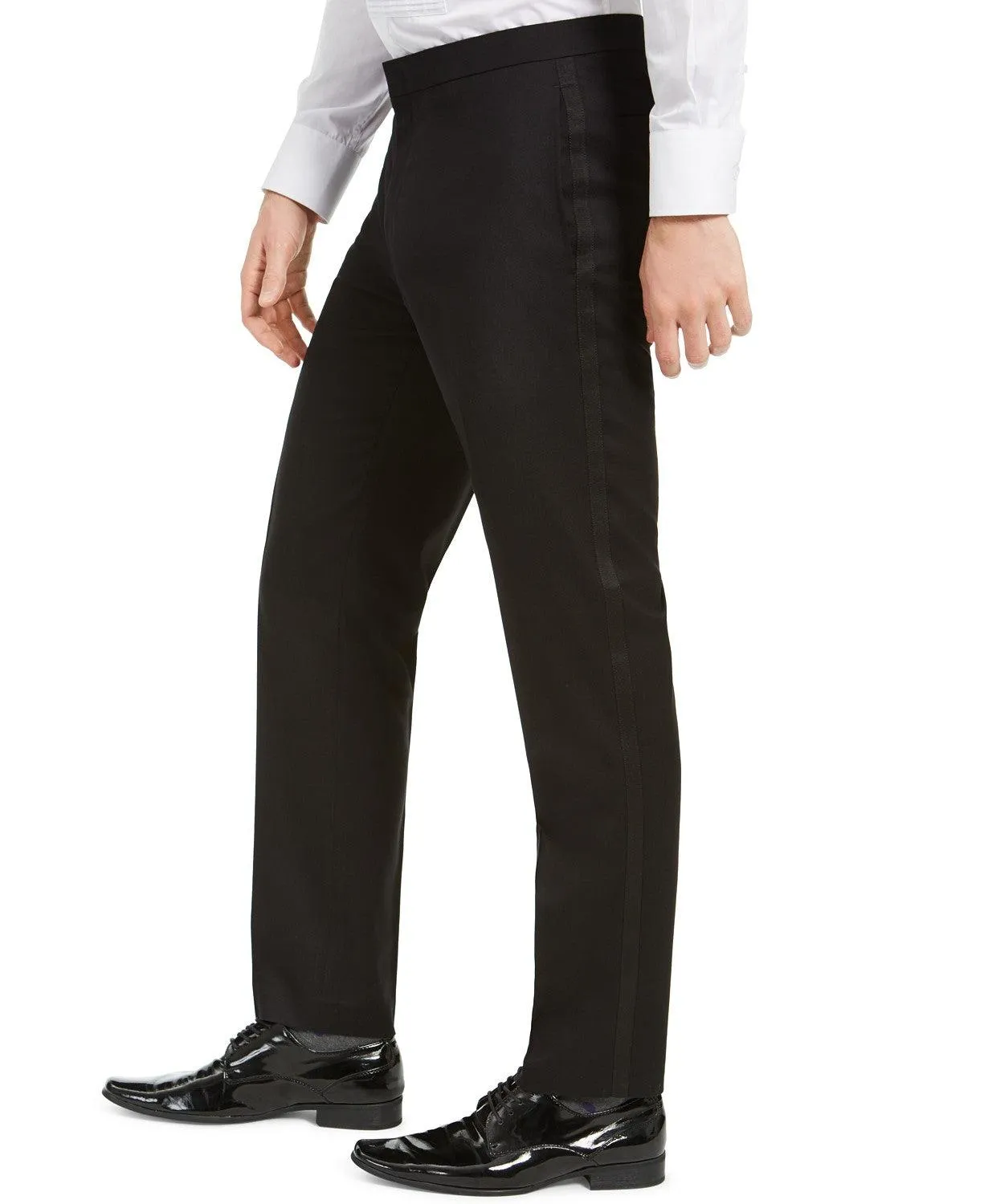 Alfani Mens Slim fit Dress Tuxedo Pants 30 / 30 Black Solid Stretch