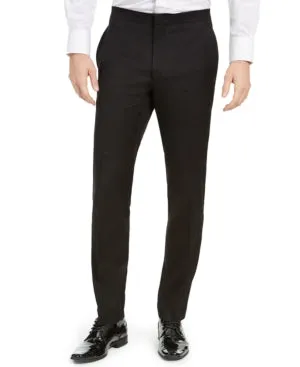 Alfani Mens Slim fit Dress Tuxedo Pants 30 / 30 Black Solid Stretch