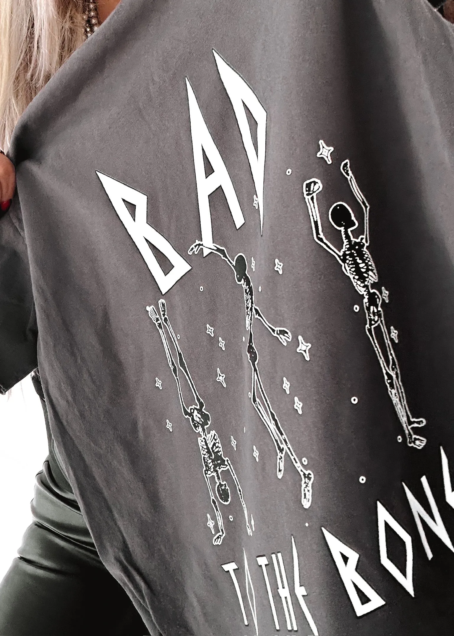 BAD TO THE BONE SIDE SLIT TEE