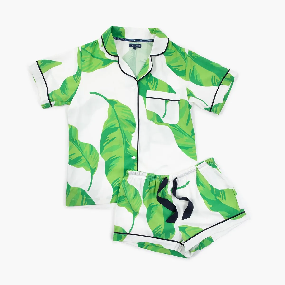 Banana Leaves Pajama Set- Green