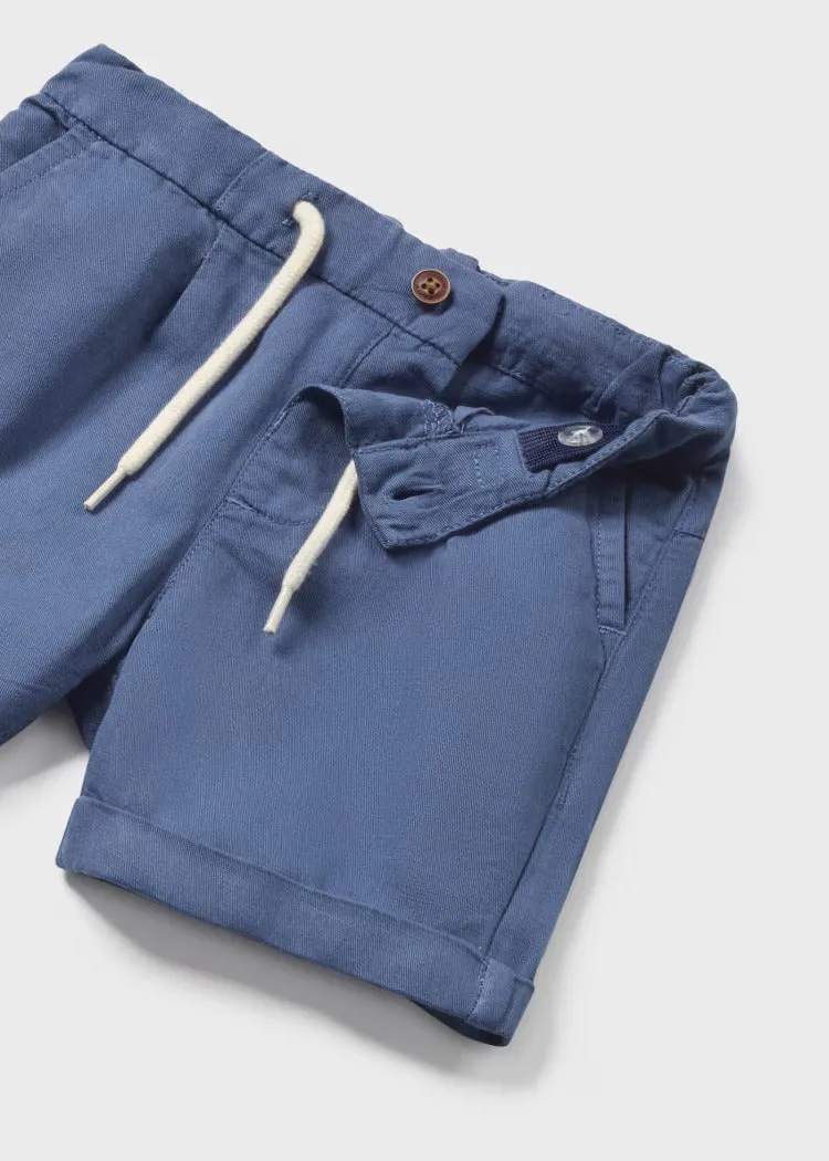 Blue Indigo Linen Shorts