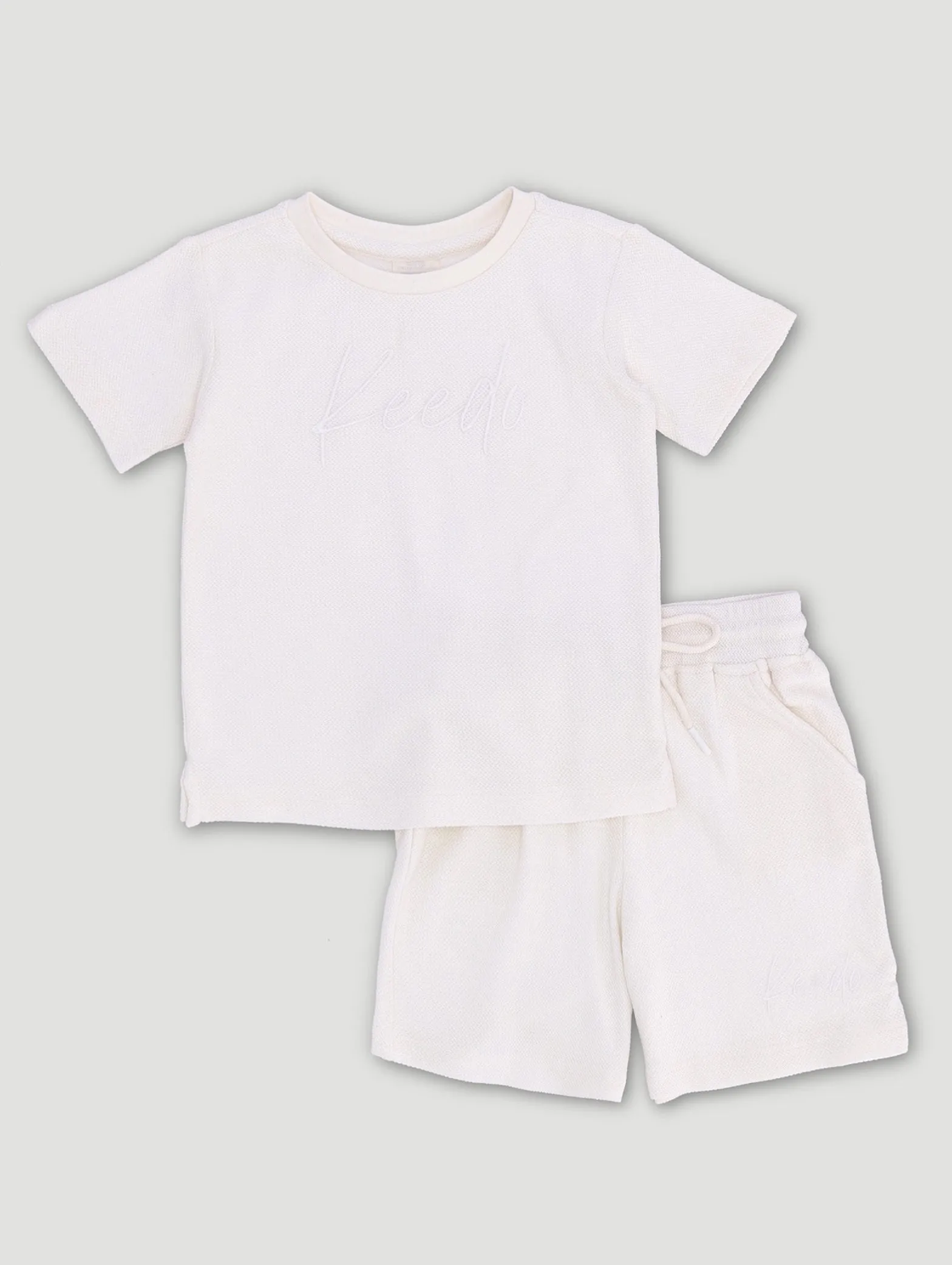 Boys Short Sleeve Textured Tee & Shorts Set