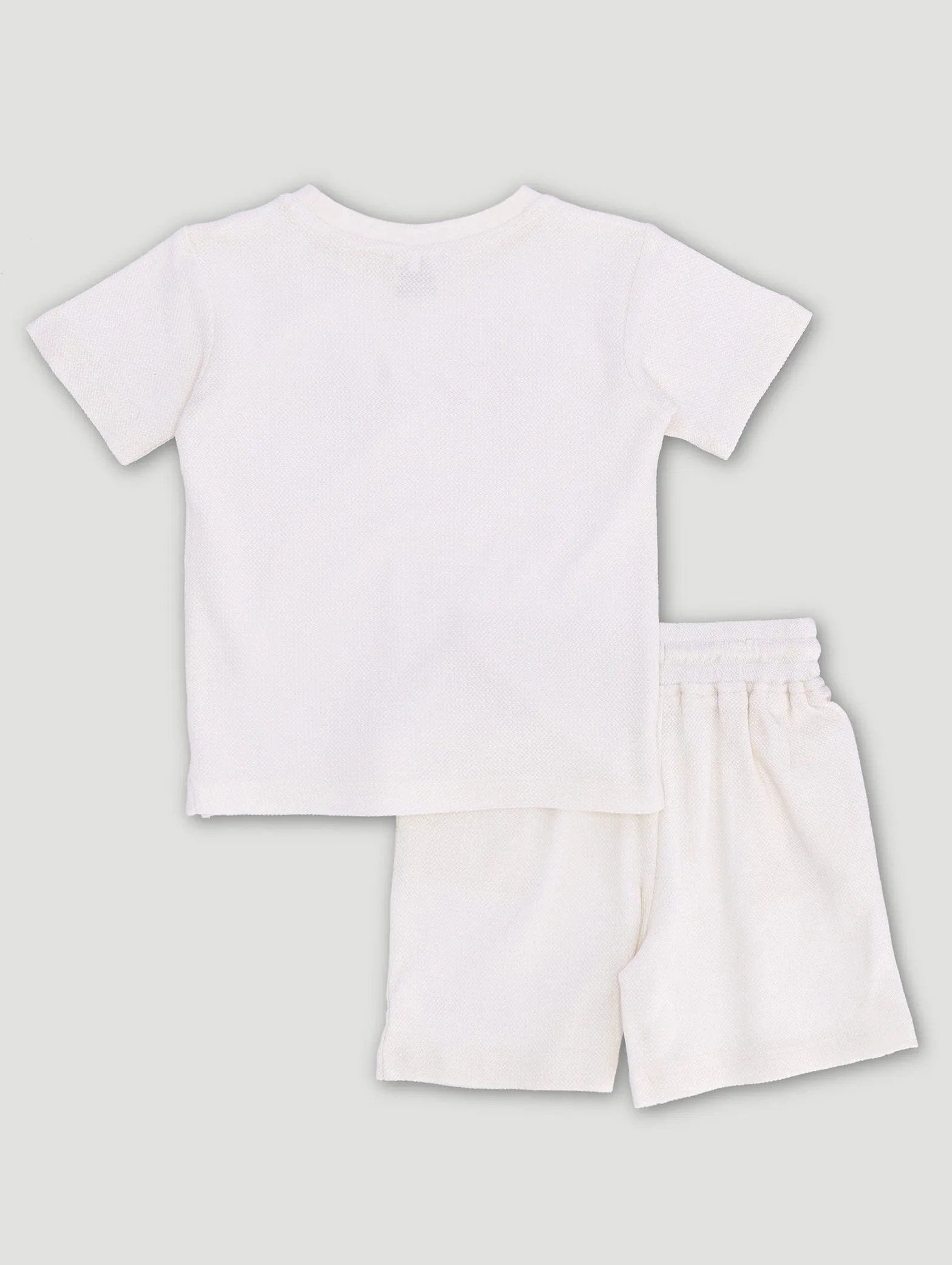 Boys Short Sleeve Textured Tee & Shorts Set