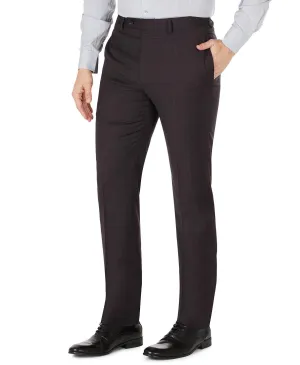 Calvin Klein Mens Jerome Wool Slim Fit Suit Dress Pants Plaid Purple 34 x 32