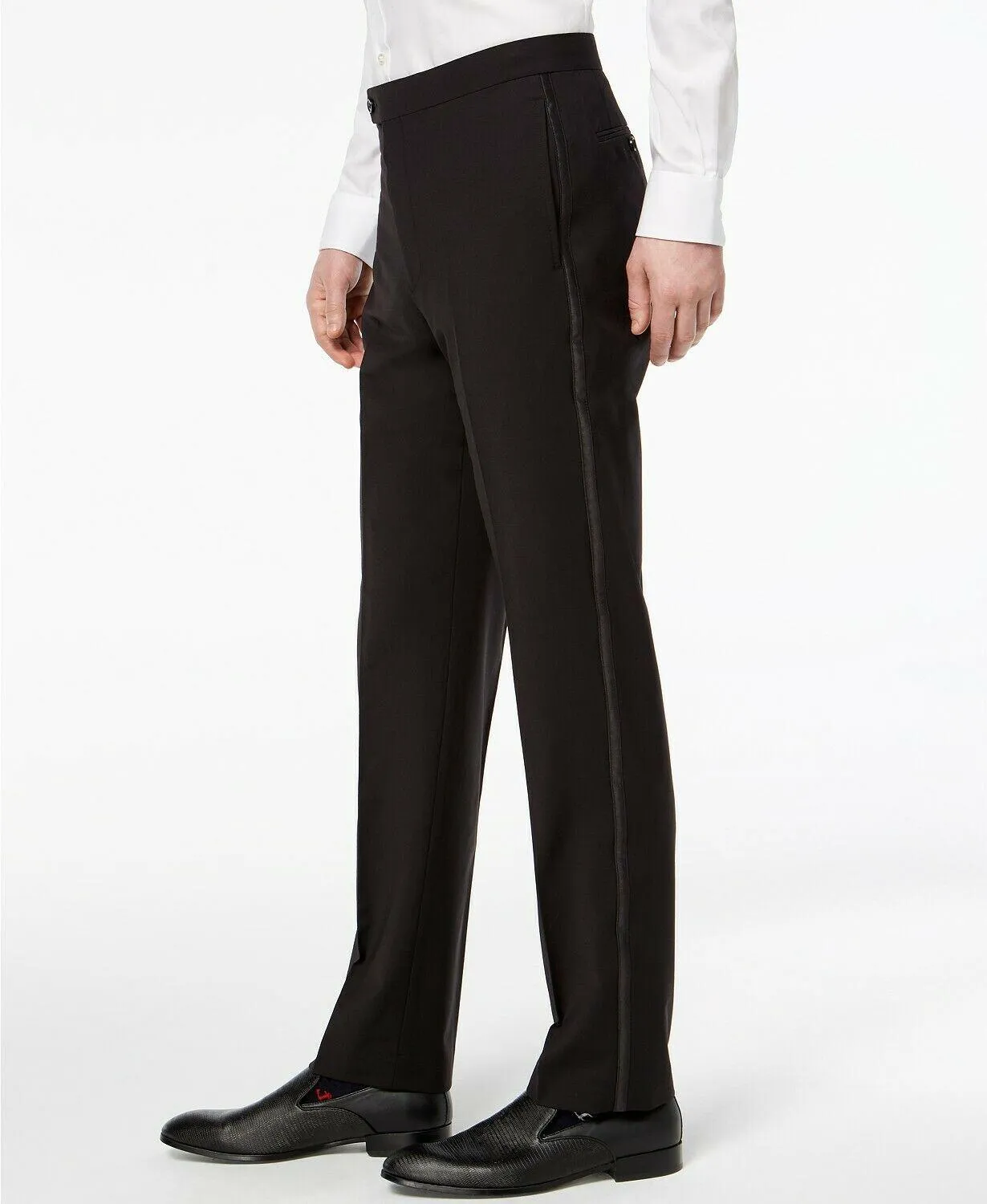 Calvin Klein Men's Slim-Fit Infinite Stretch Black Tuxedo Pants 34 x 30