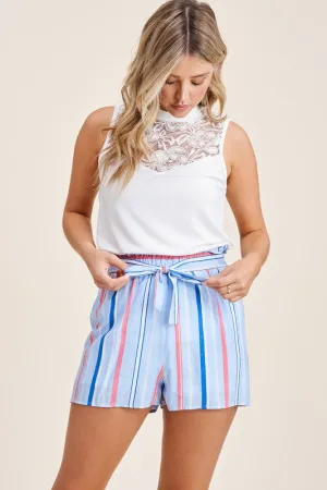 Chambray Stripe Shorts
