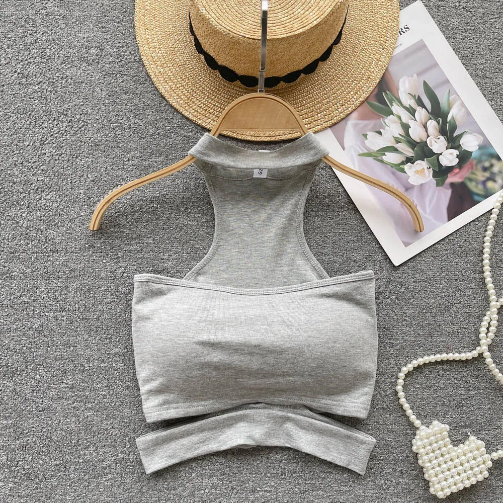 Chic Hollowed Padded Halter Top