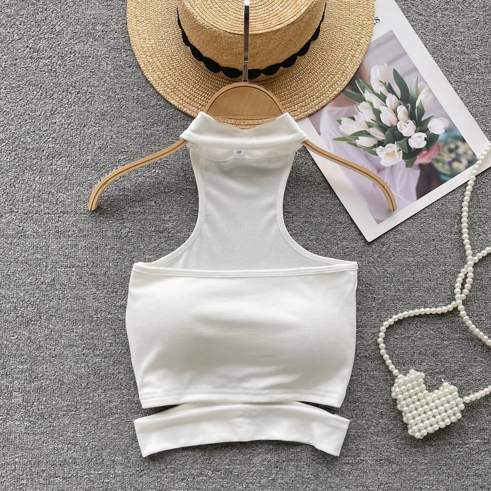 Chic Hollowed Padded Halter Top