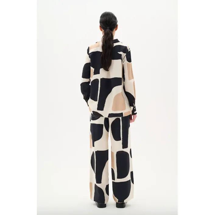 CominoIW Wide Leg Trousers Camel/Black