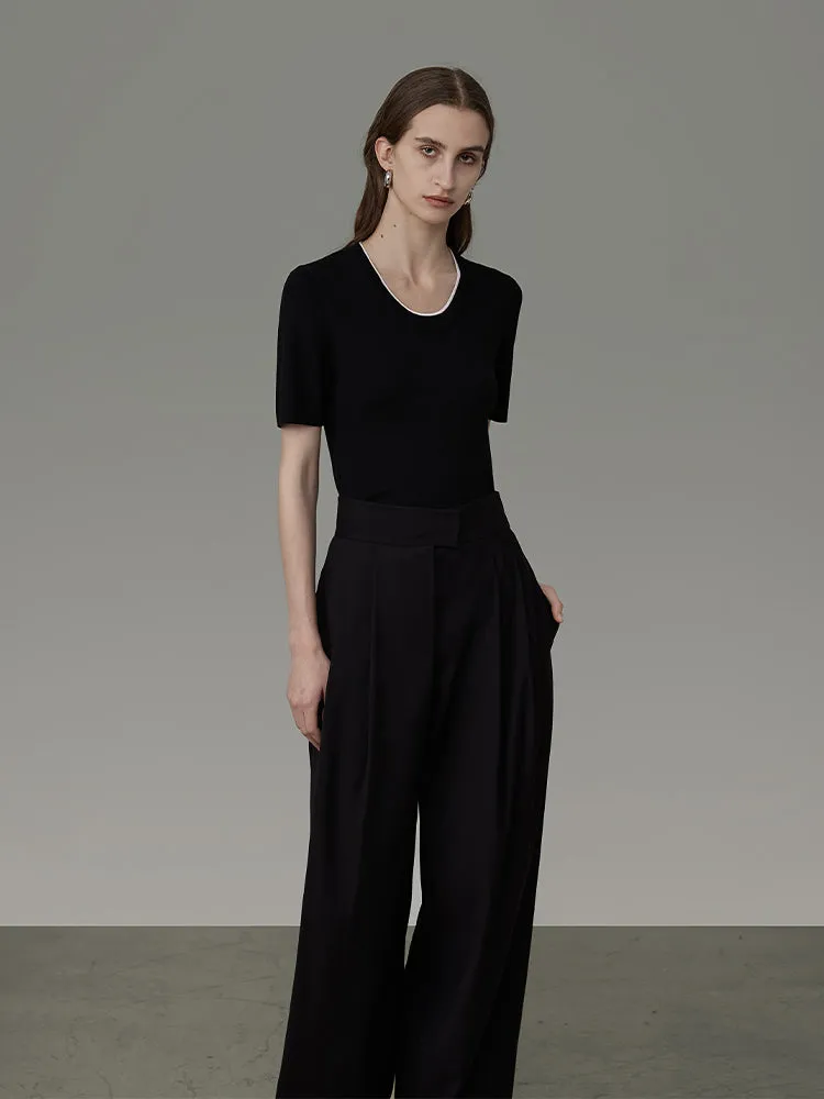 Contrast Chic Simple T-Shirt