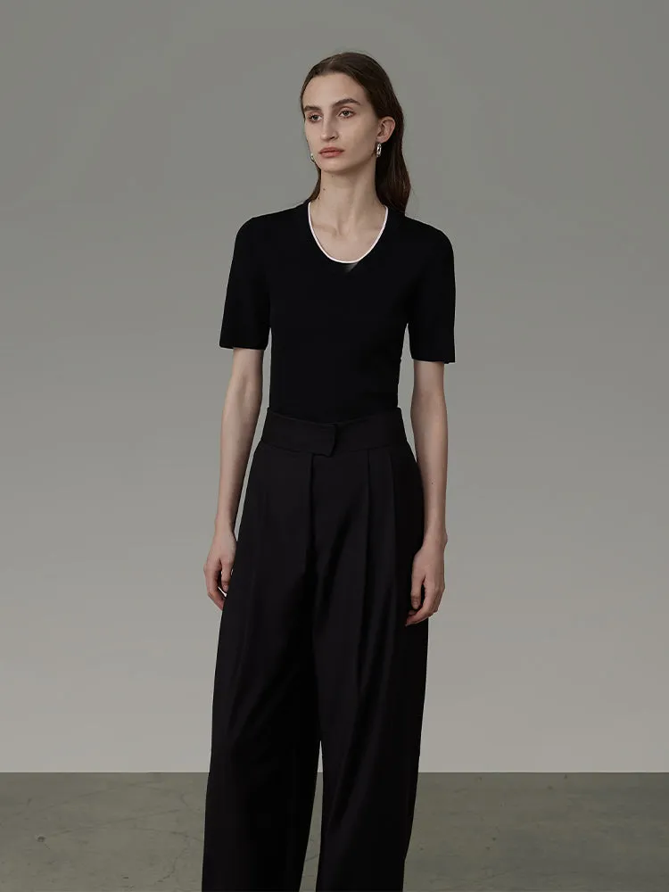 Contrast Chic Simple T-Shirt