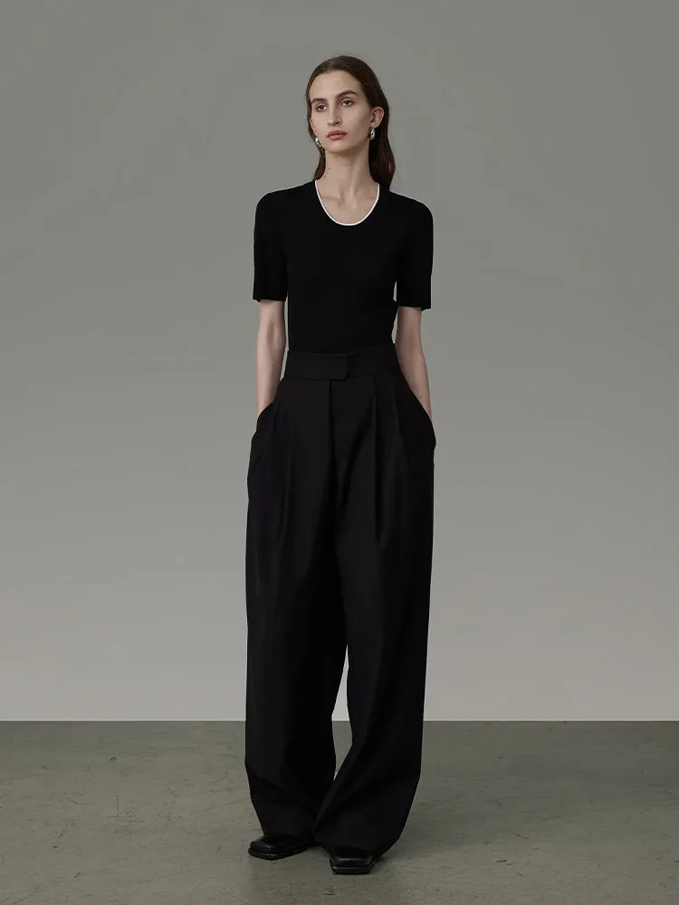Contrast Chic Simple T-Shirt