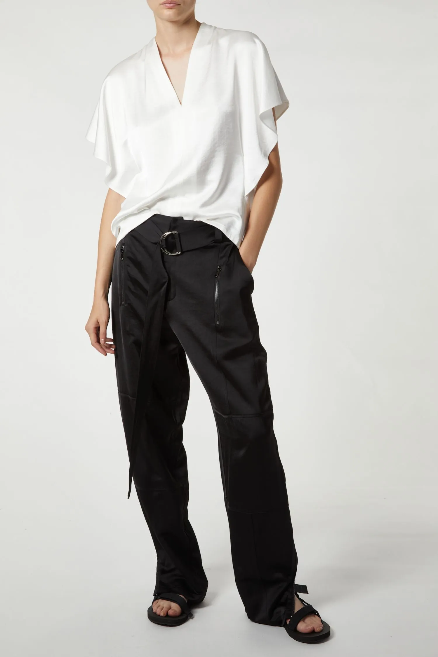 Courtney Mid Rise Charmeuse Pant