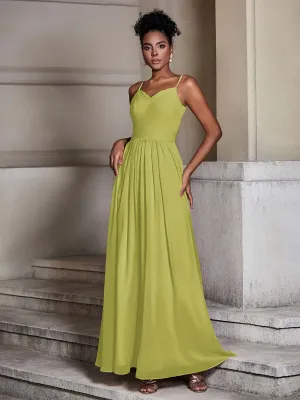 Cross Pleated Bodice Spaghetti Strap Dresses Clover