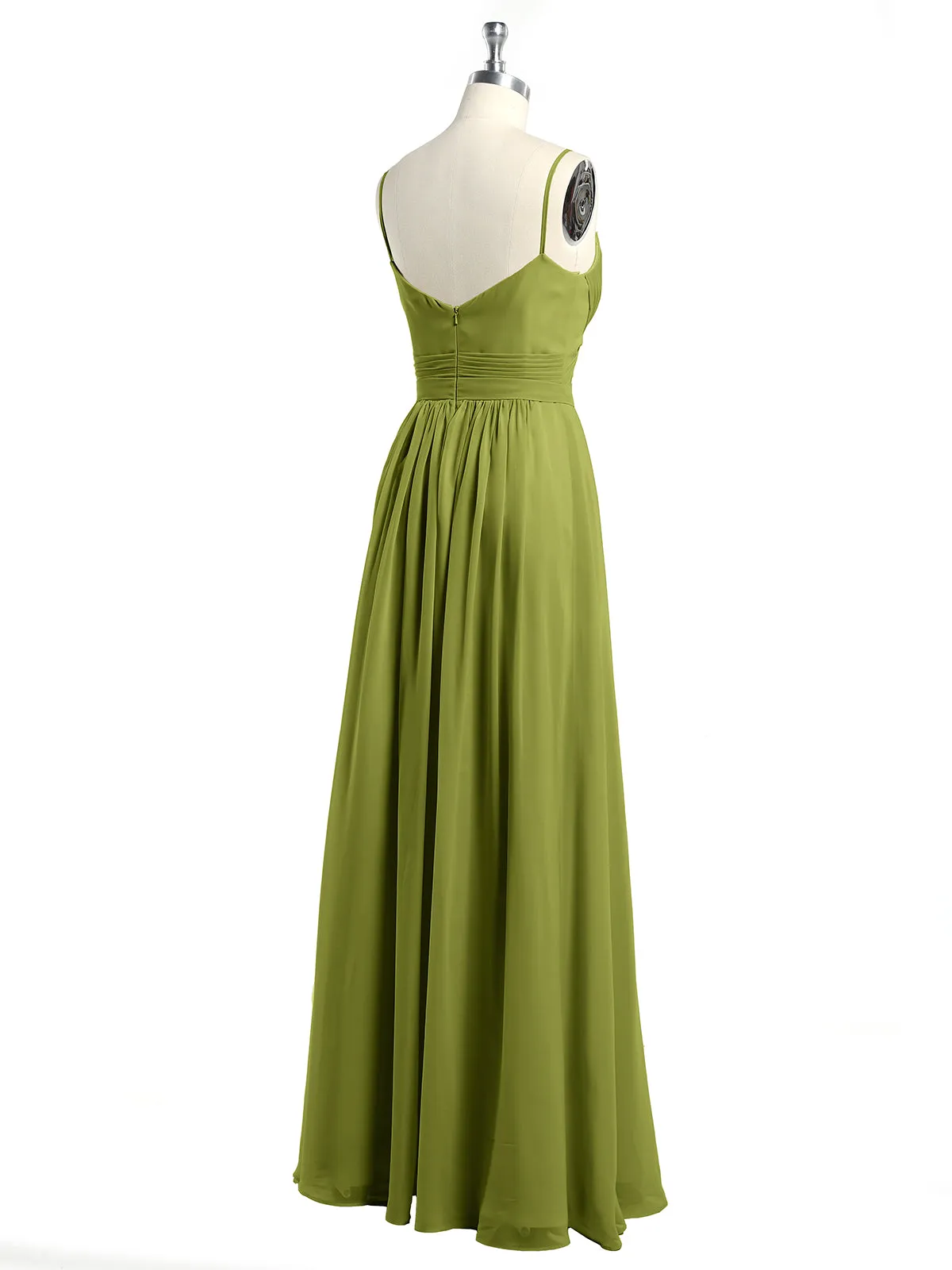 Cross Pleated Bodice Spaghetti Strap Dresses Clover