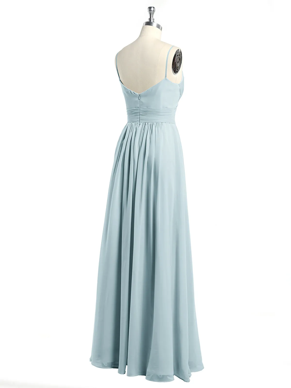 Cross Pleated Bodice Spaghetti Strap Dresses Mist Plus Size
