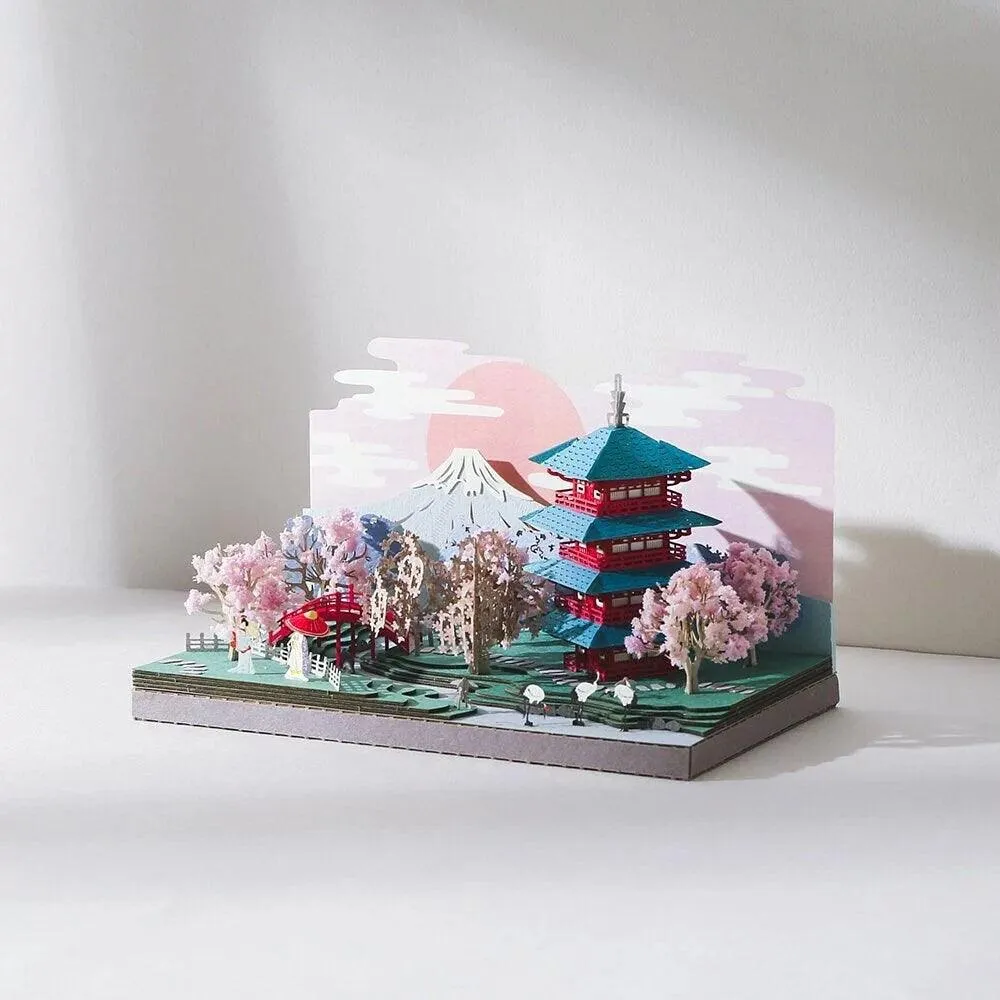 DIY Paper Craft Kit 3D Paper Crafts Mount Fuji Landscape 3D Origami Kits Paper Cut Best Birthday Gifts Creative Gift Ideas Return Gifts
