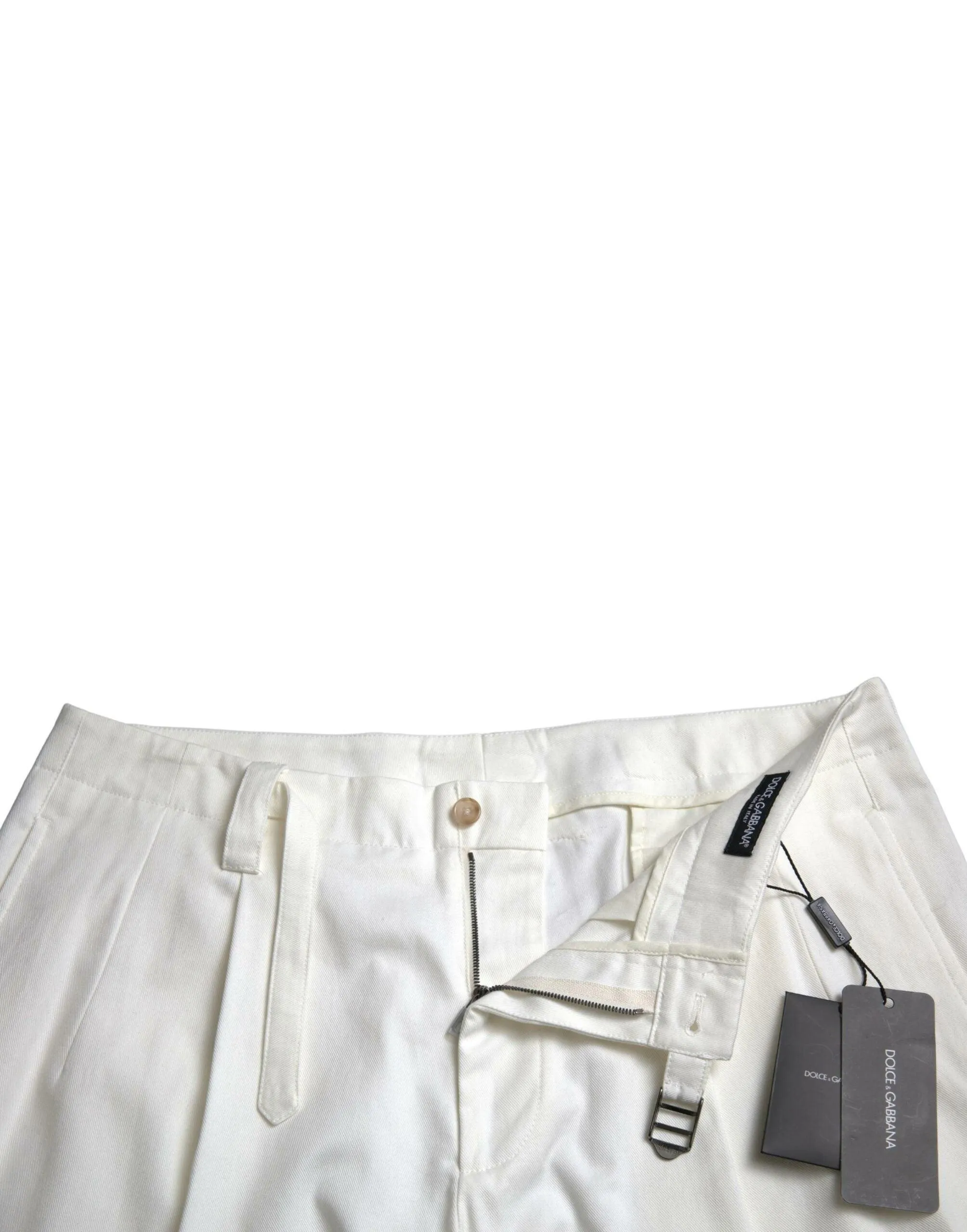 Dolce & Gabbana Hvid Bomuld Herre Bermuda Denim Shorts