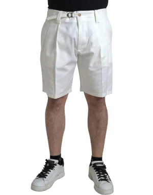 Dolce & Gabbana Hvid Bomuld Herre Bermuda Denim Shorts