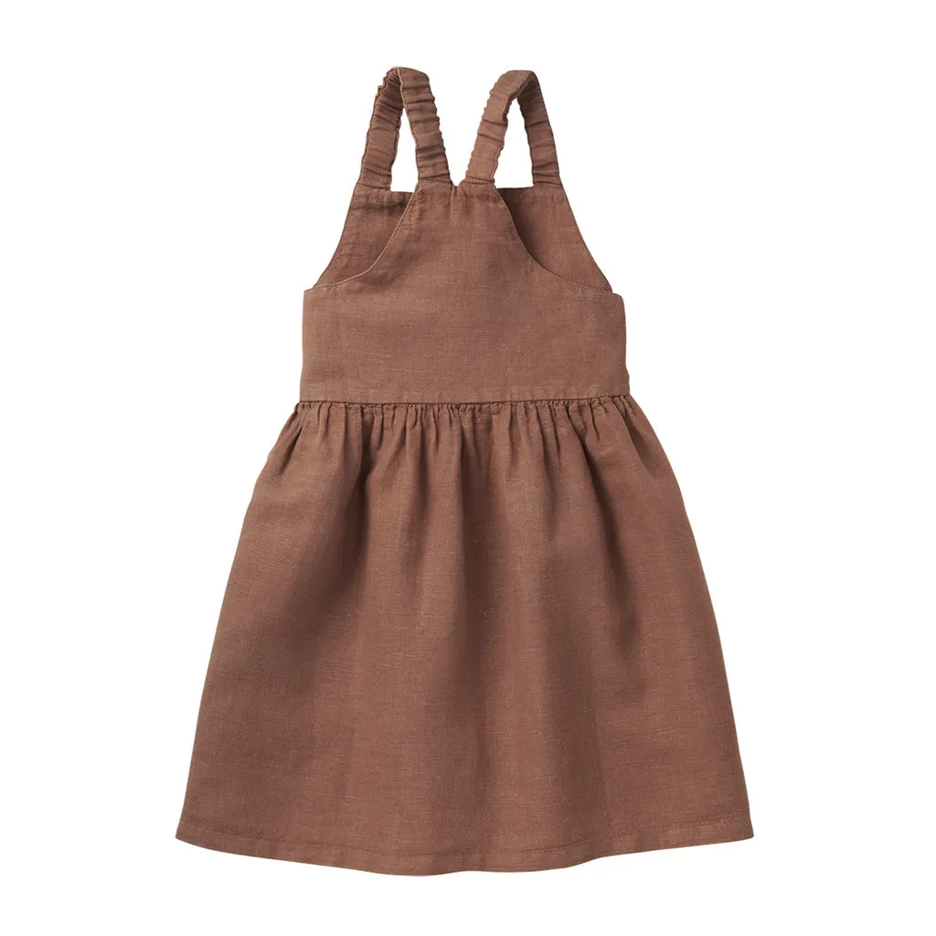 Dress Pinafore Linen Warm Earth