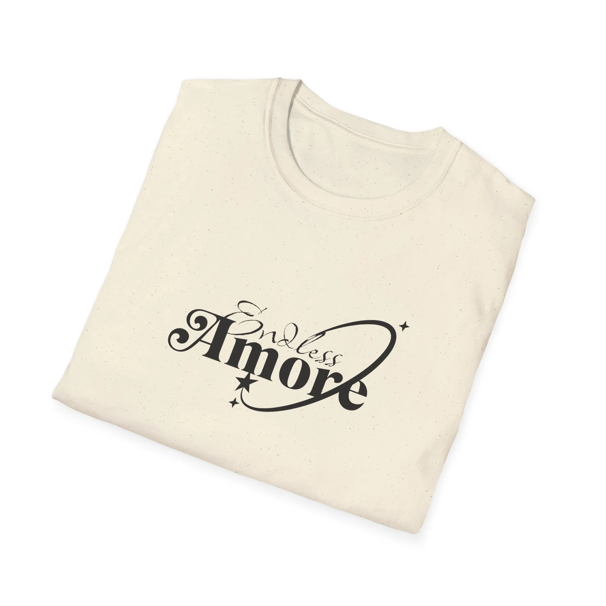Endless Amore Women's Tee - Soft Beige Speckled Cotton T-Shirt