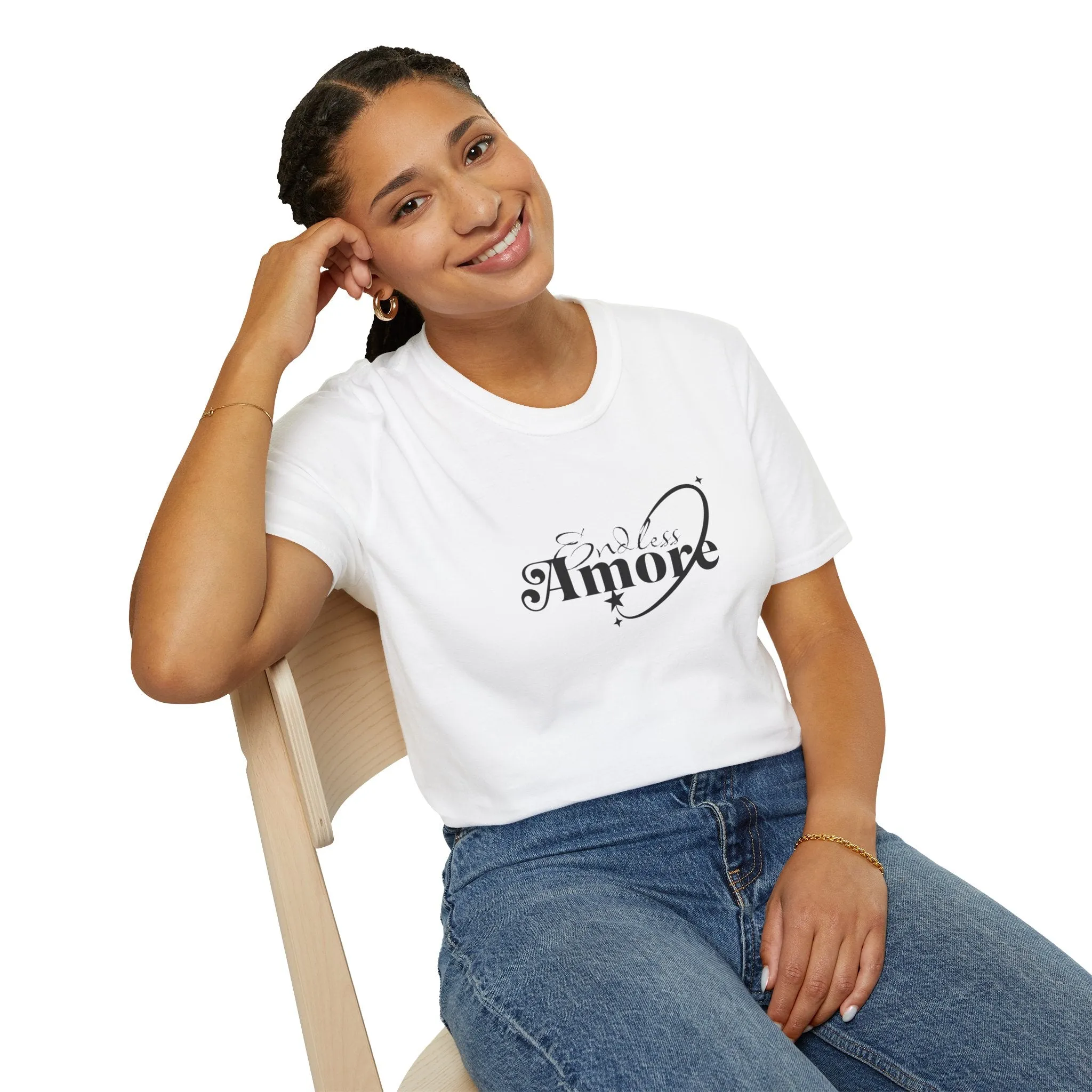Endless Amore Women's Tee - Soft Beige Speckled Cotton T-Shirt