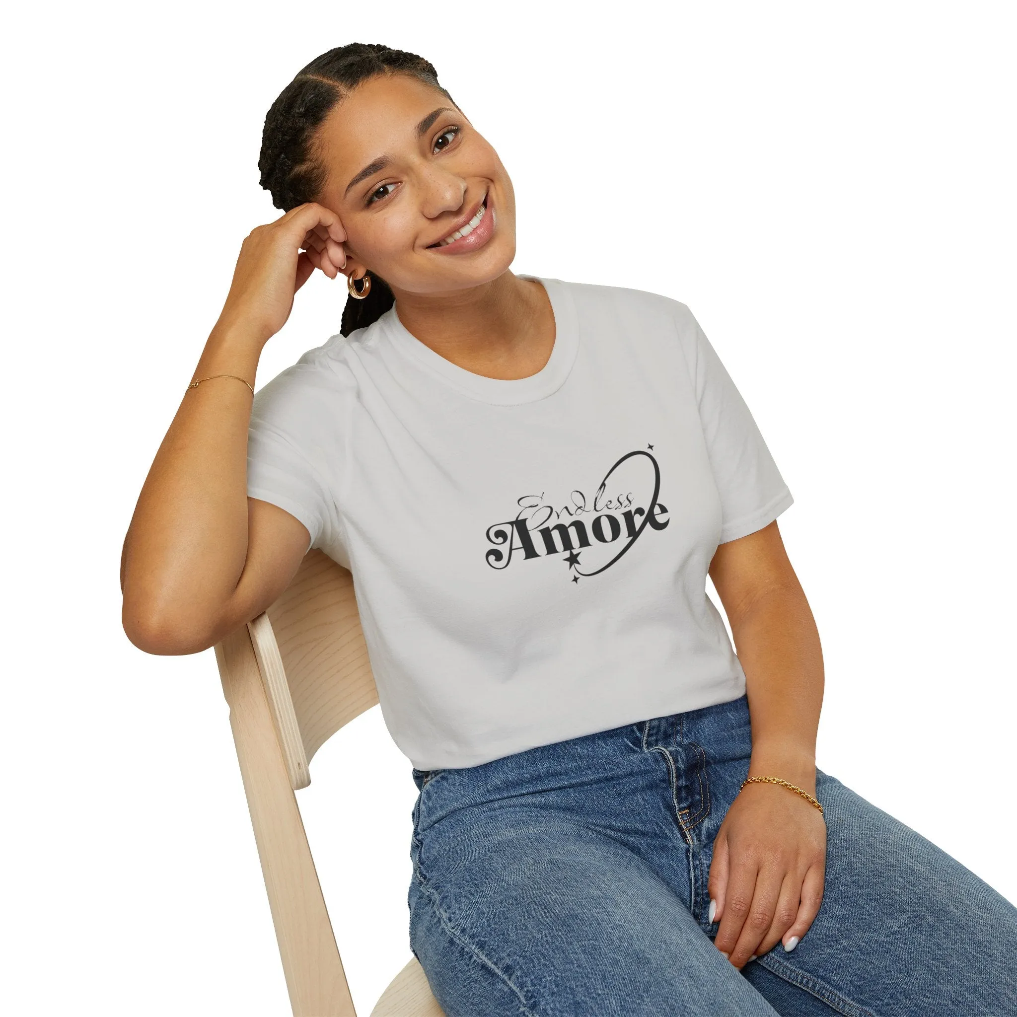 Endless Amore Women's Tee - Soft Beige Speckled Cotton T-Shirt