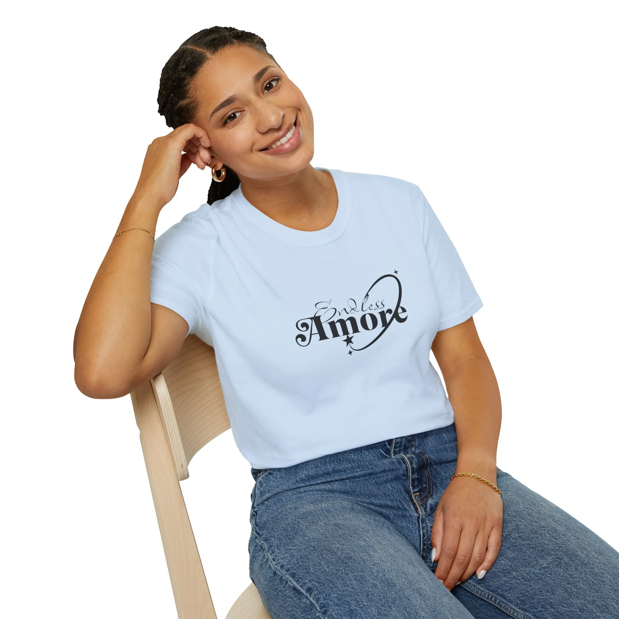 Endless Amore Women's Tee - Soft Beige Speckled Cotton T-Shirt