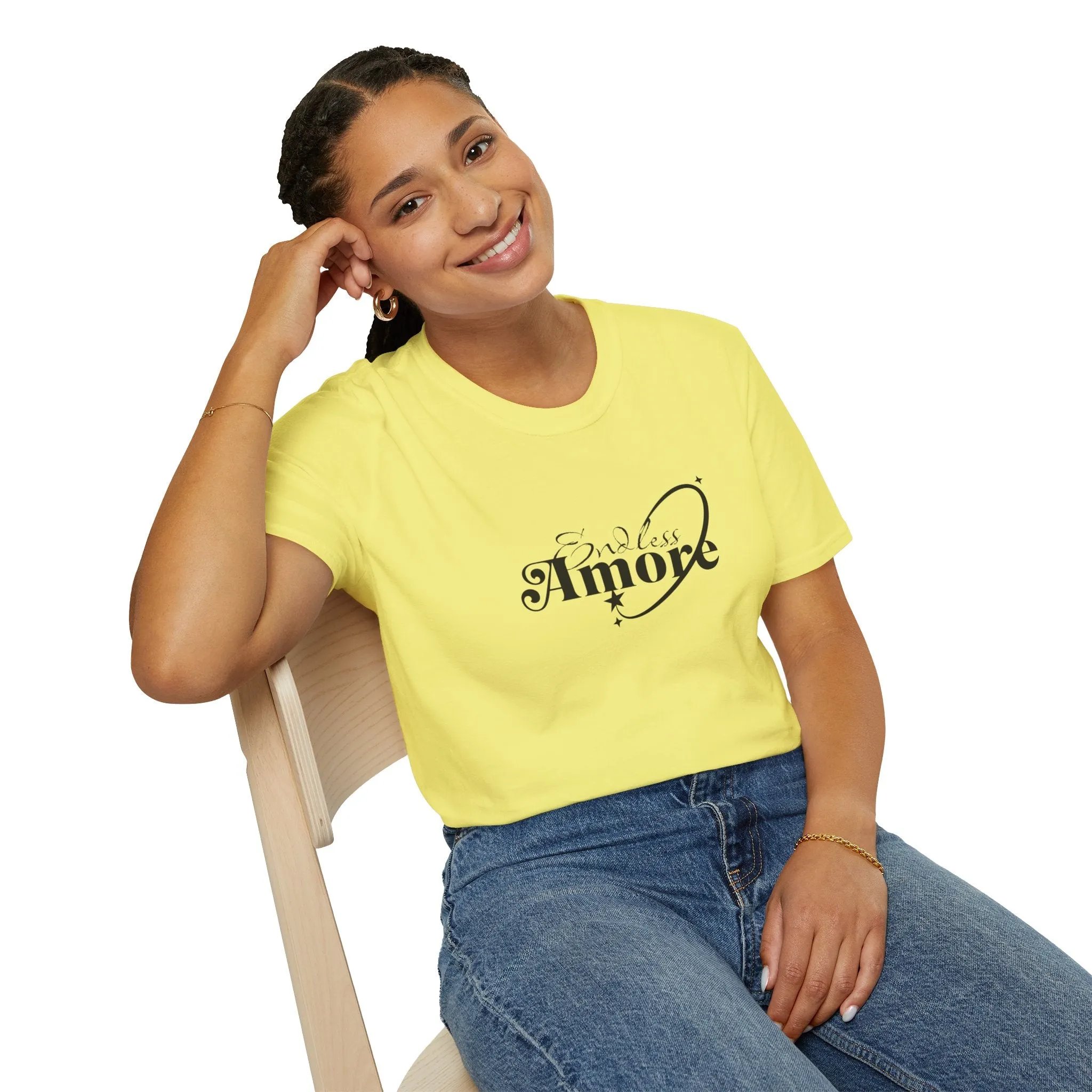 Endless Amore Women's Tee - Soft Beige Speckled Cotton T-Shirt