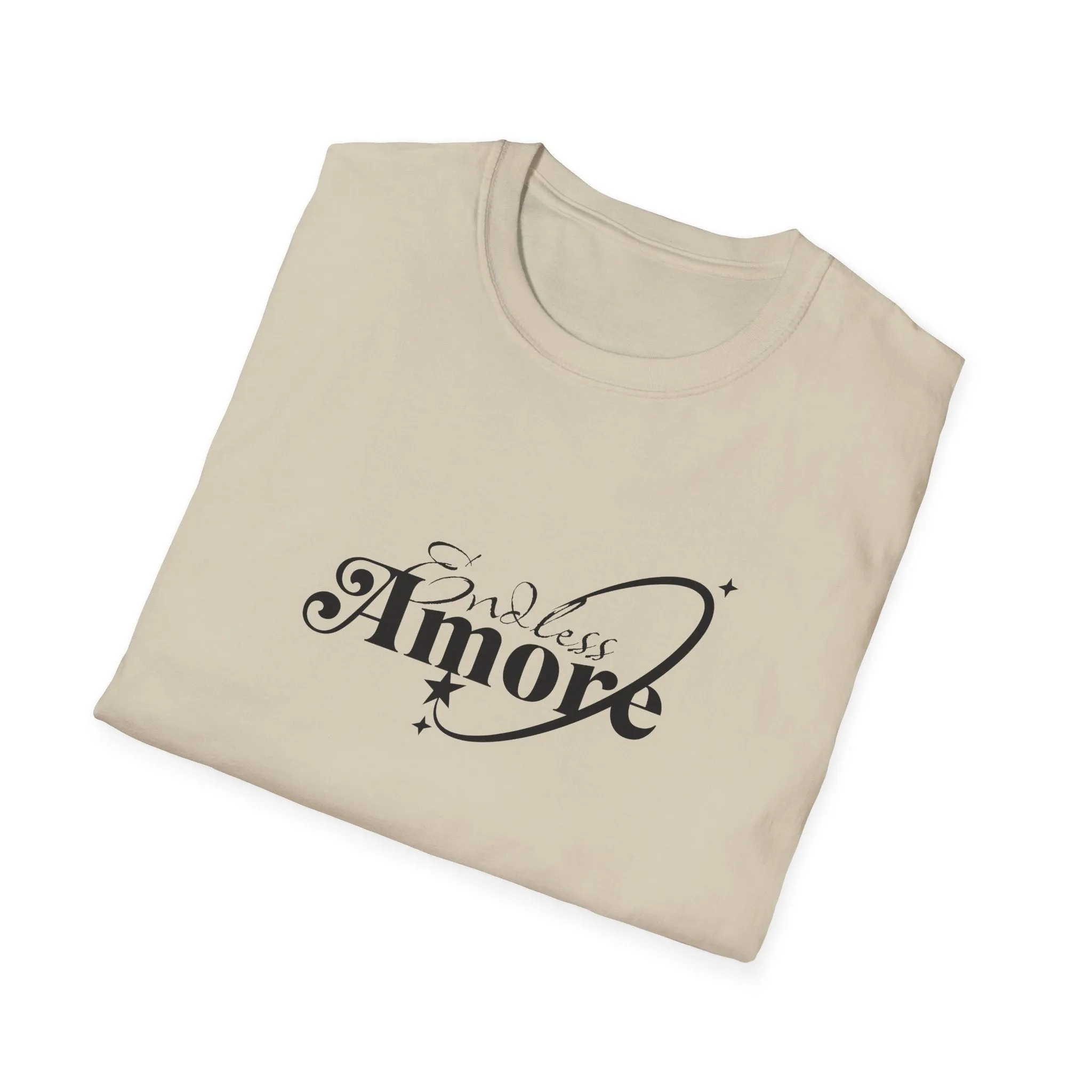 Endless Amore Women's Tee - Soft Beige Speckled Cotton T-Shirt
