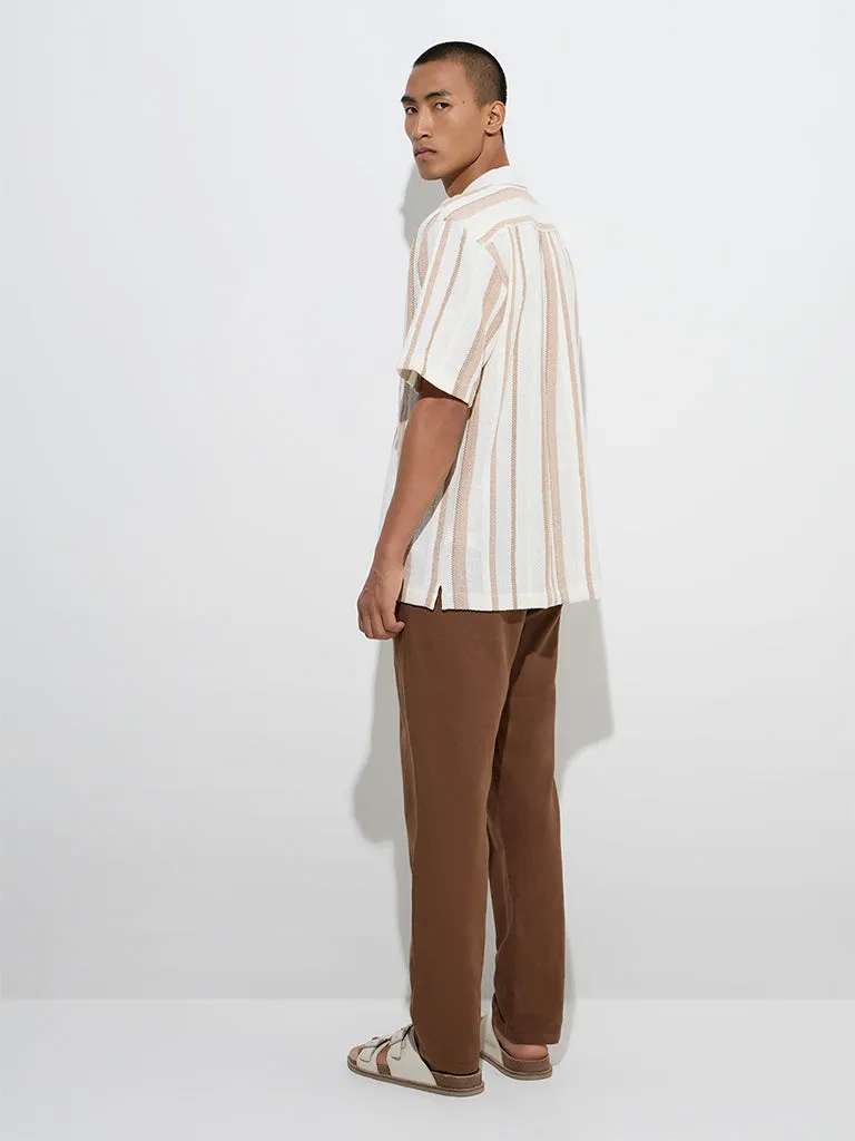 ETA Brown Mid-Rise Relaxed-Fit Cotton Pants