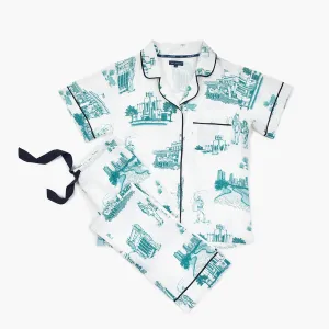 Fort Worth Toile Pine Short Sleeve/Pants Pajama Set