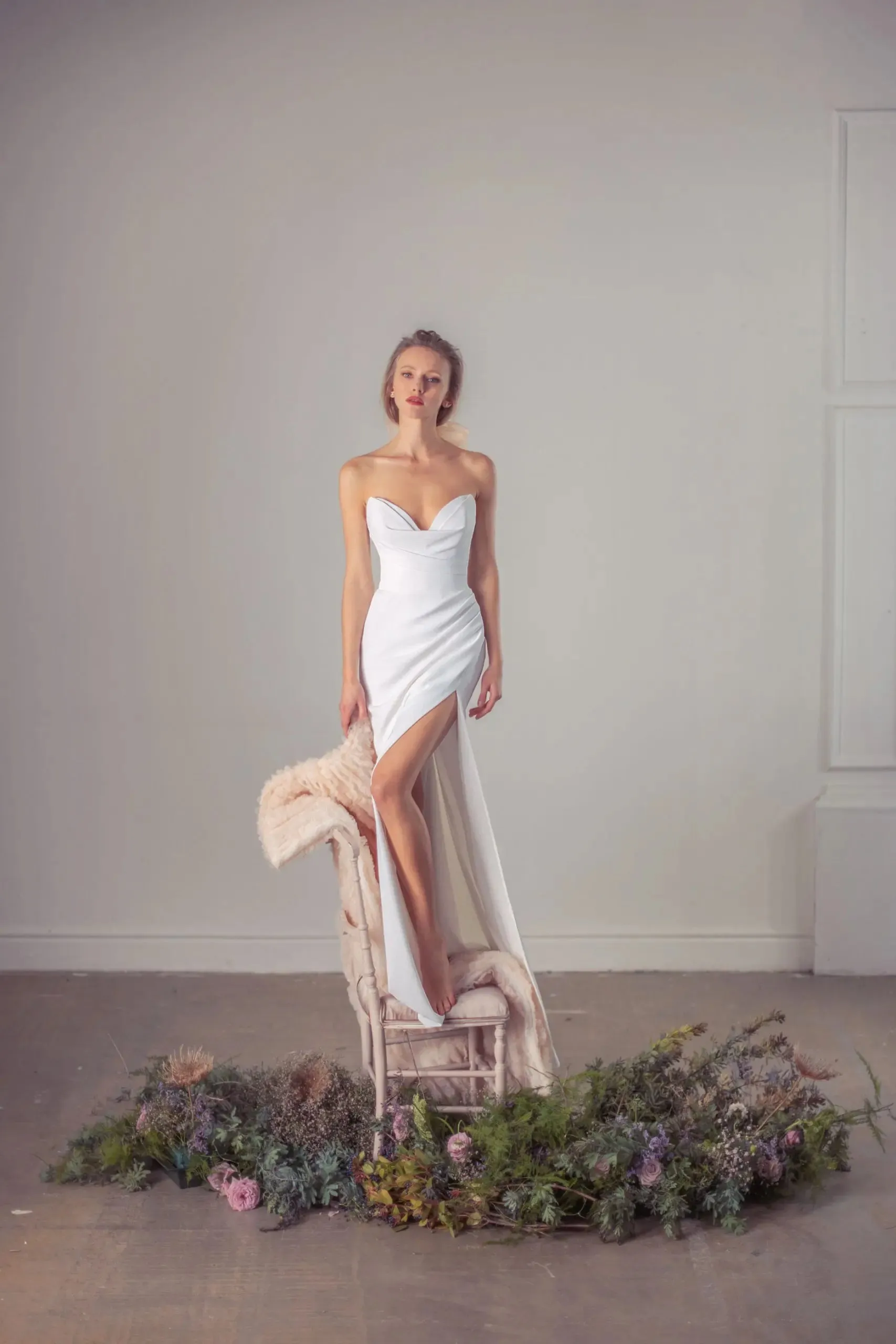 Graceful Side Slit Bridal Gown