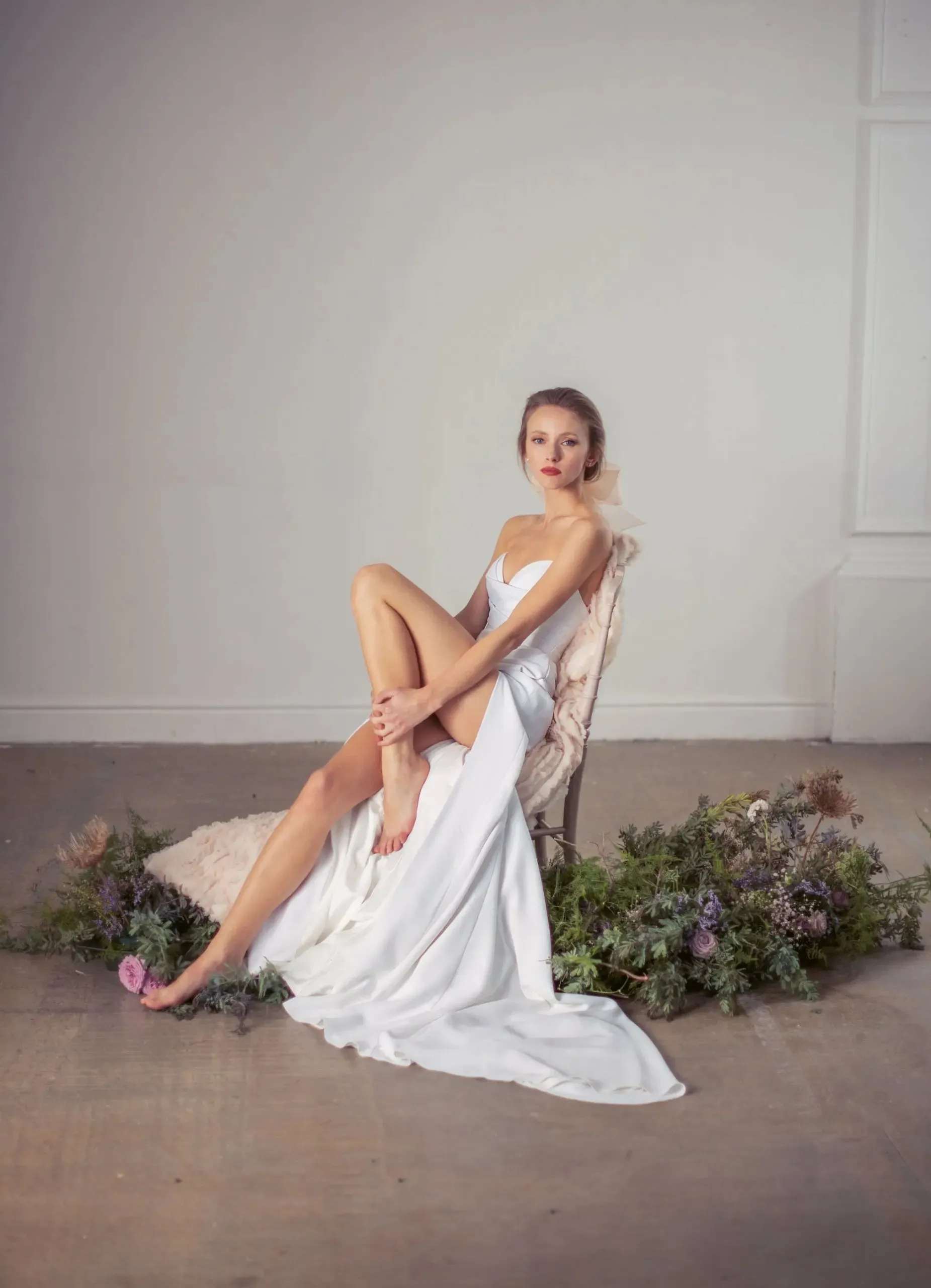 Graceful Side Slit Bridal Gown