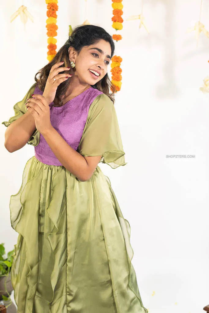 Green Sasha Georgette Maxi Dress