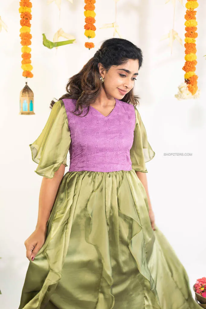 Green Sasha Georgette Maxi Dress