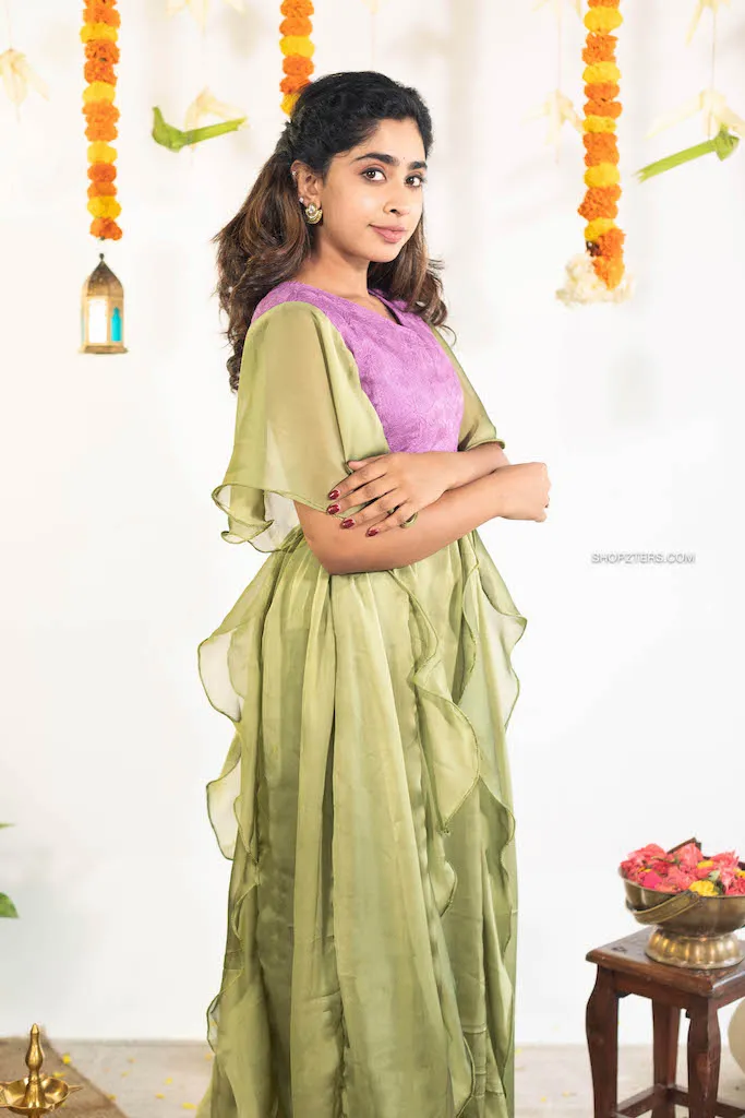 Green Sasha Georgette Maxi Dress