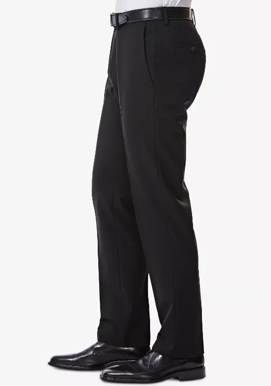 Haggar Mens Slim fit Dress Pants 32 / 30 Black Solid Stretch