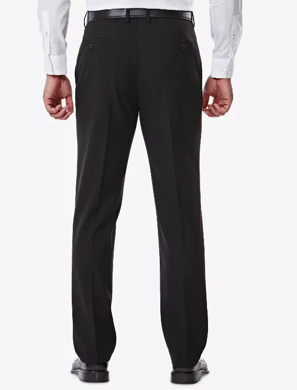 Haggar Mens Slim fit Dress Pants 32 / 30 Black Solid Stretch