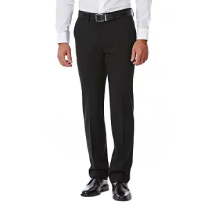 Haggar Mens Slim fit Dress Pants 32 / 30 Black Solid Stretch