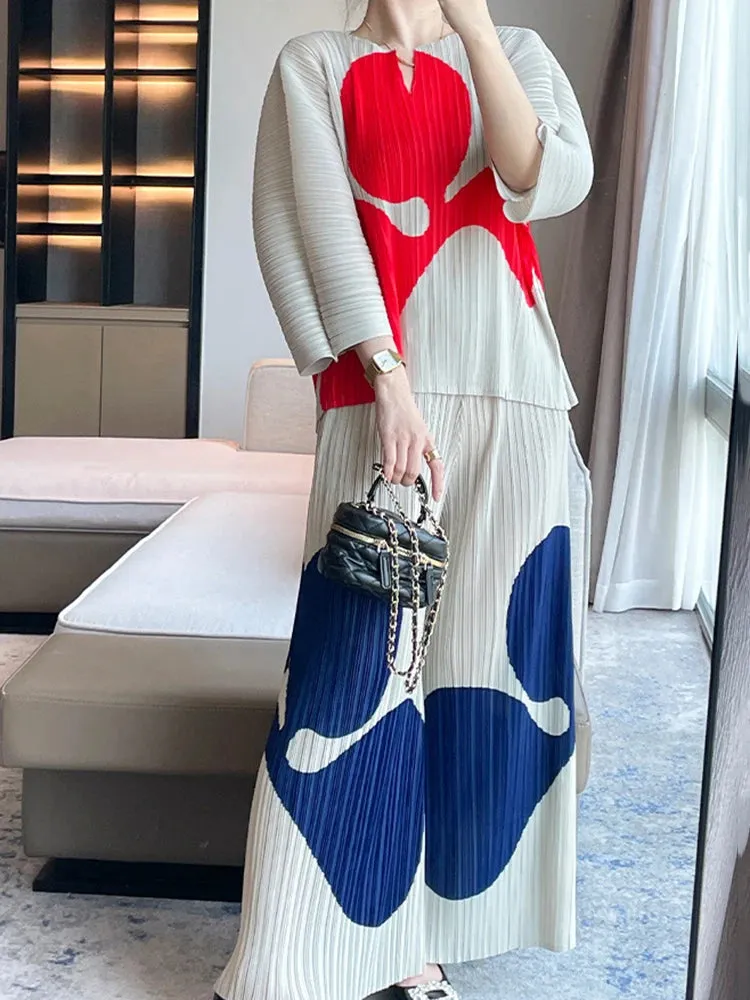 HEYFANCYSTYLE Japanese Kirei Pleated 2-Piece Set