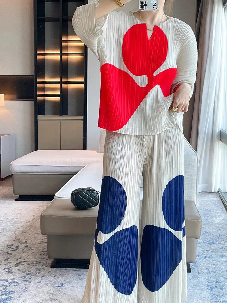 HEYFANCYSTYLE Japanese Kirei Pleated 2-Piece Set