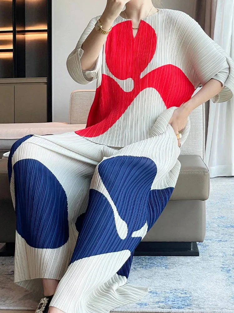 HEYFANCYSTYLE Japanese Kirei Pleated 2-Piece Set