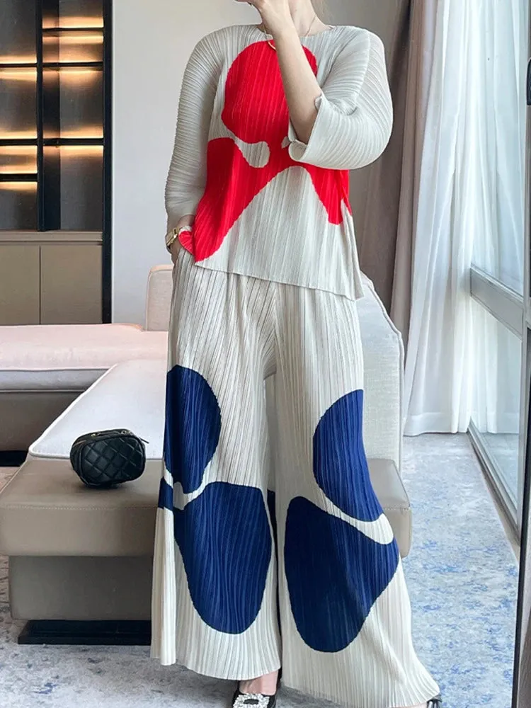 HEYFANCYSTYLE Japanese Kirei Pleated 2-Piece Set