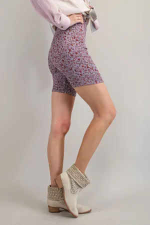 High Waist Smocked Biker Shorts
