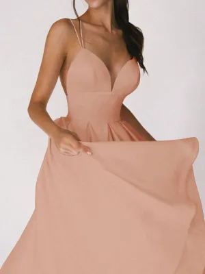 Keziah Dress | Open Back Flare Spaghetti Strap Party Dress