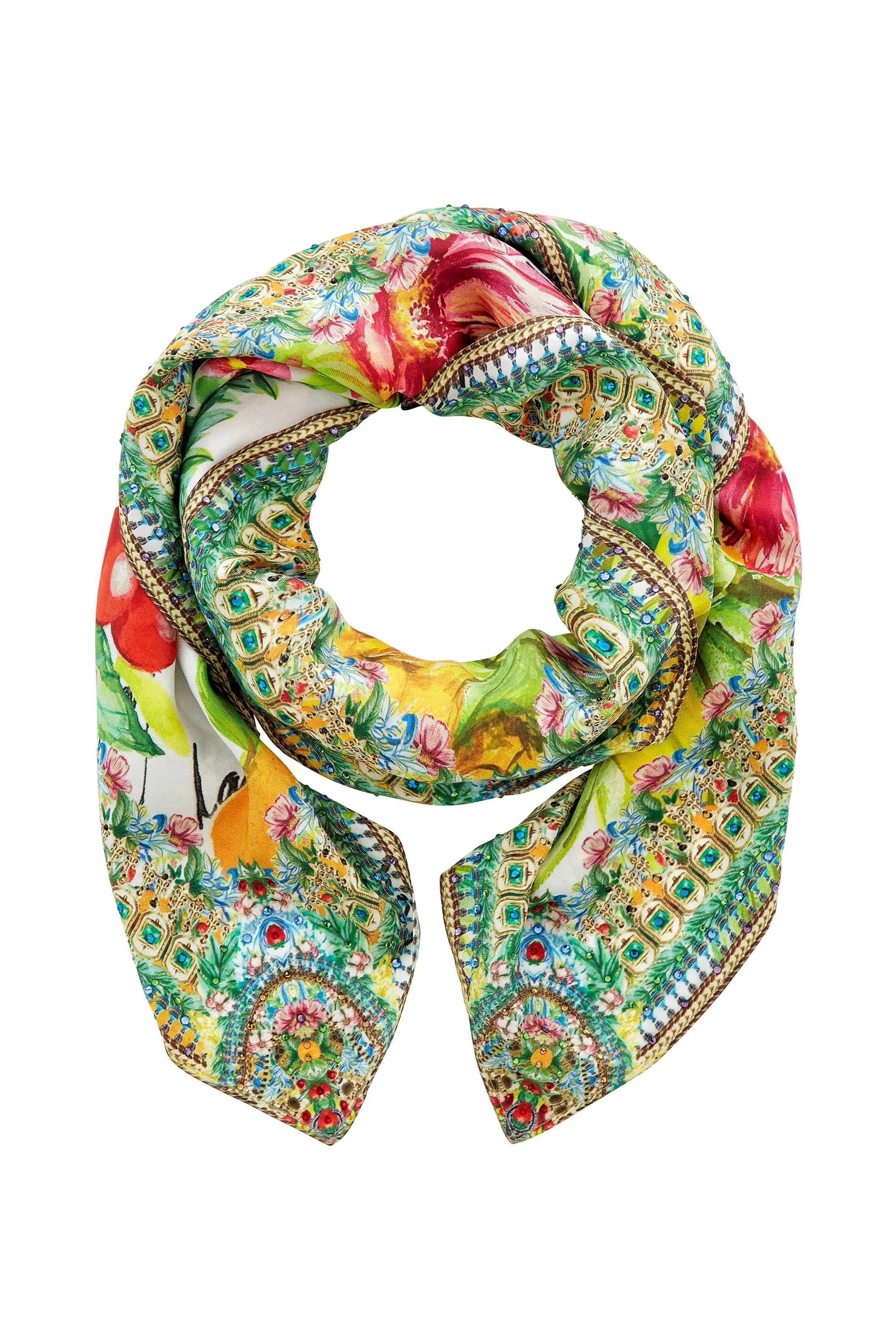 LARGE SQUARE SCARF THERE'S NO PLACE LIKE RIO