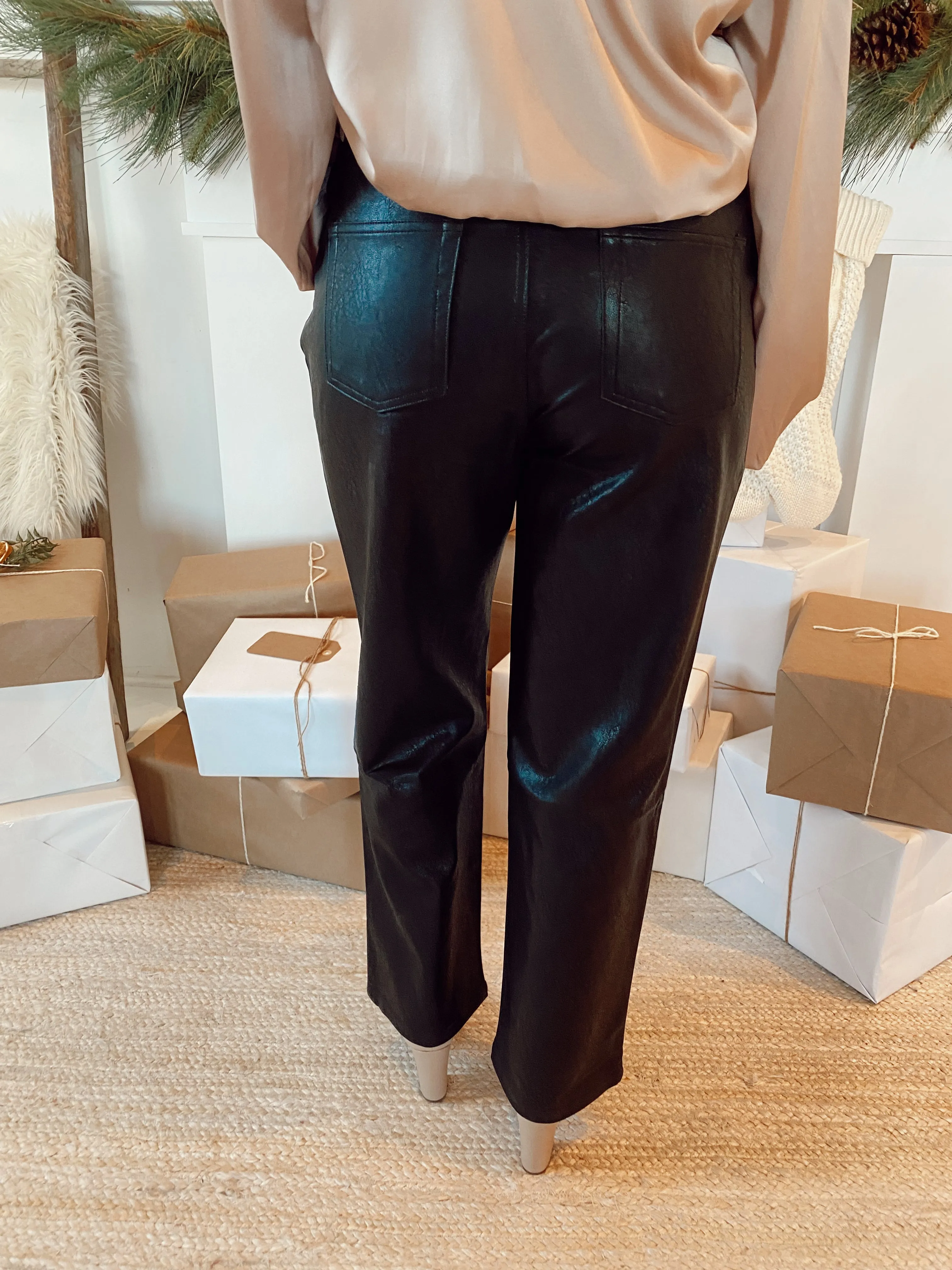 Leather Straight Leg Pants