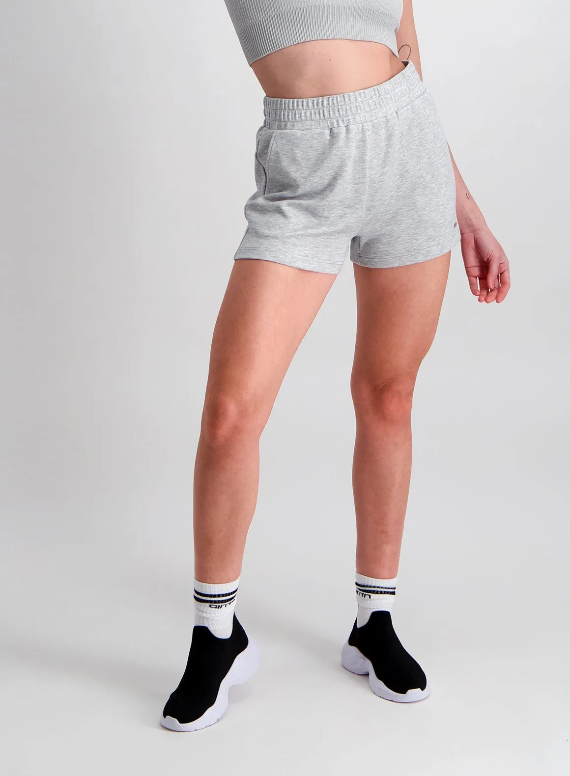 Light Grey Melange Comfy Shorts