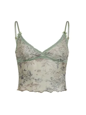 Lila Floral Mesh Camisole